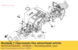 moer clip luchtspoiler van Honda, met onderdeel nummer 90305SH30000, bestel je hier online: