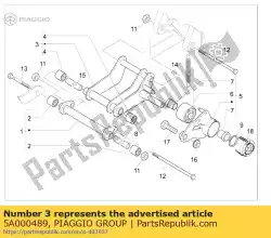 Aquí puede pedir brazo oscilante completo en el lado del motor de Piaggio Group , con el número de pieza 5A000489: