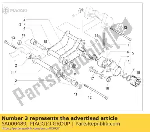 Piaggio Group 5A000489 brazo oscilante completo en el lado del motor - Lado inferior