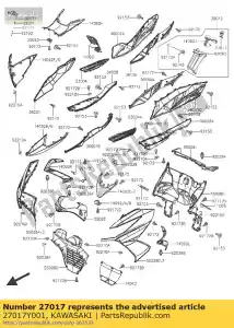 Kawasaki 27017Y001 lock,front box - Bottom side