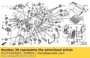 Honda 91571SR3003 suporte, acoplador - Lado inferior