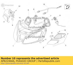 Aprilia AP8224666, Headlight wiring w/harness, OEM: Aprilia AP8224666