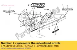 Aqui você pode pedir o listra, bronzeado * tipo2 * em Honda , com o número da peça 17508MT6600ZB: