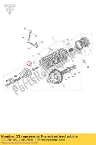 triumph T1170105 levantador de embreagem de rolamento - Lado inferior