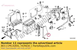 Aqui você pode pedir o tampa, cabo da bateria em Honda , com o número da peça 80111MCA000:
