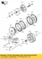 131160003, Kawasaki, rod-push kx250-n1 kawasaki kx 250 2004 2005 2006 2007 2008, New