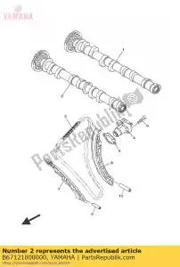 yamaha B67121800000 conjunto de árvore de cames 2 - Lado inferior