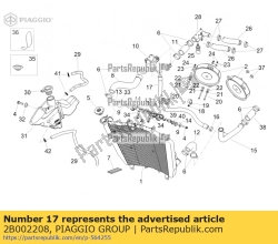 Aprilia 2B002208, Thermostat-motorrohr, OEM: Aprilia 2B002208