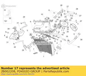 Piaggio Group 2B002208 thermostat-engine pipe - Bottom side