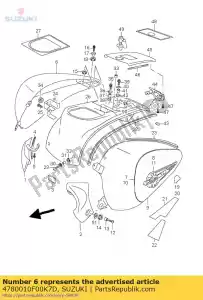 Suzuki 4780010F00K7D cover,side up,r - Bottom side