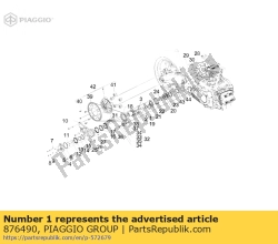 Aprilia 876490, Eje de cardado completo, OEM: Aprilia 876490