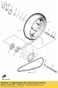 yamaha BN62533800P0 roda fundida, traseira - Lado inferior