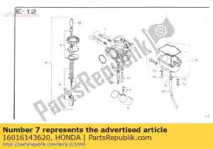 Honda 16016143620 conjunto de parafusos - Lado inferior