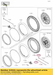 Here you can order the nipple-spoke,aluminiu kx250-l3 from Kawasaki, with part number 410321086: