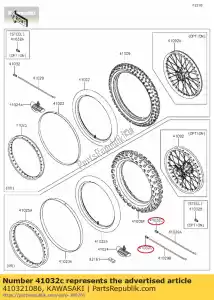 kawasaki 410321086 nipple-spoke,aluminiu kx250-l3 - Bottom side