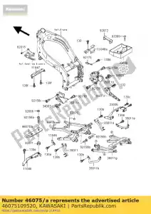 Kawasaki 46075109520 grip, grabrail, p.c. bla - Onderkant