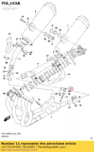 Suzuki 1477015H00 colchete comp, ex - Lado inferior