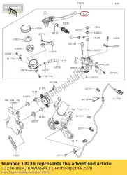 Here you can order the 01 lever-comp,front brake from Kawasaki, with part number 132360814: