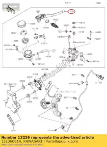 kawasaki 132360814 01 lever-comp,front brake - Bottom side