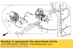 Ici, vous pouvez commander le carburateur assy, ?? R auprès de Honda , avec le numéro de pièce 16102MAY640: