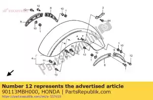 Honda 90113MBH000 bullone, flangia 6x14 - Il fondo