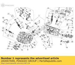 Aprilia 2A0007694, Zylinderkopf kpl., OEM: Aprilia 2A0007694