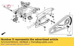 bout, achterbrug draaipunt van Honda, met onderdeel nummer 52101KYK910, bestel je hier online: