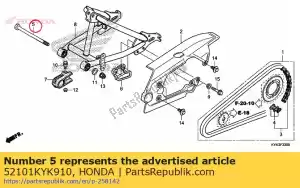 honda 52101KYK910 bout, achterbrug draaipunt - Onderkant