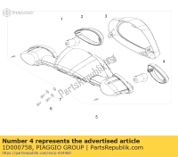 1D000758, Aprilia, lentille de clignotant droit, Nouveau