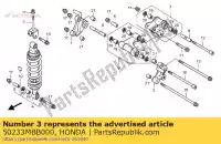 50233MBB000, Honda, staffa comp., rr. cuscino honda vtr 1000 1997 1998 1999 2000 2001 2002 2003 2005 2006, Nuovo