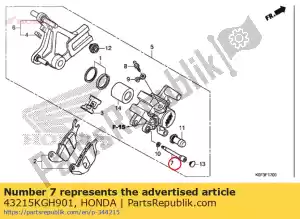 Honda 43215KGH901 pin, hanger - Onderkant