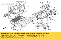 Ici, vous pouvez commander le vis, pan, 5mm auprès de Honda , avec le numéro de pièce 91508MEW920: