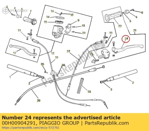 aprilia 00H00904291 clutch lever - Bottom side