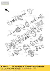 kawasaki 131291086 2e versnelling, aandrijving z250-a3 - Onderkant