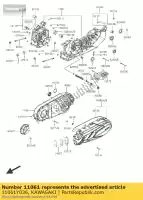 11061Y036, Kawasaki, joint, couvercle de carter, sc300 kawasaki j 300 2015 2016, Nouveau