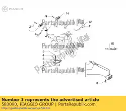 Here you can order the light switch from Piaggio Group, with part number 583090: