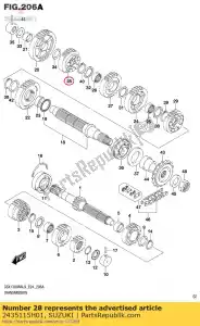 suzuki 2435115H01 engrenagem, 5ª conduzida - Lado inferior