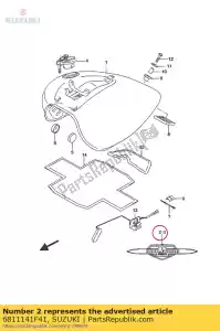 suzuki 6811141F41 emblem,fuel tan - Bottom side