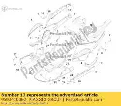 Here you can order the rh side panel from Piaggio Group, with part number 95934100EZ: