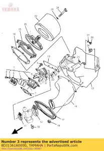 yamaha 8DJ136160000 stopper, reed valve - Bottom side