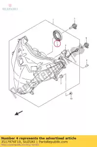 suzuki 3517976F10 kap, lampfitting - Onderkant