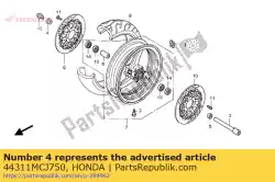 Here you can order the collar, r. Fr. Wheel side from Honda, with part number 44311MCJ750: