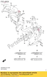 Suzuki 3515548H00 porca, farol - Lado inferior