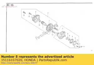 honda 15116107020 placa, bomba de óleo - Lado inferior