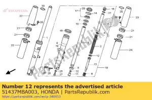 Honda 51437MBA003 anillo, pistón - Lado inferior