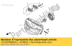 Here you can order the base comp., position ligh from Honda, with part number 33182MBB641: