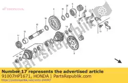 Here you can order the bearing, needle, 22x29x10 from Honda, with part number 91007HP1671: