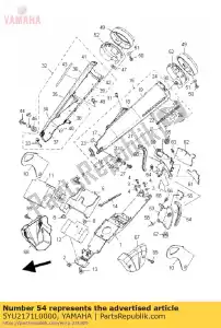 yamaha 5YU2171L0000 toupeira, tampa lateral 1 - Lado inferior