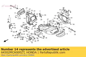 Honda 64502MCA000ZT cowl,r in*pb356m* - Bottom side