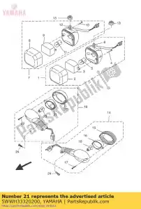 yamaha 5WWH33320200 cabujón de clignotant - Lado inferior